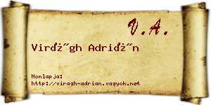 Virágh Adrián névjegykártya